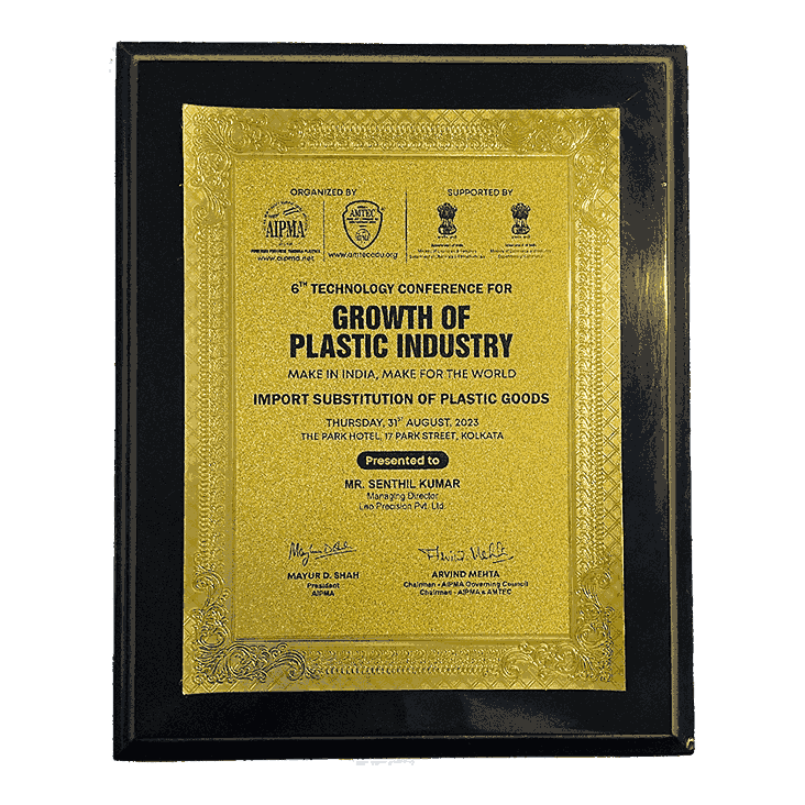 Growth Of Plastic Industry Award | LEO Precision